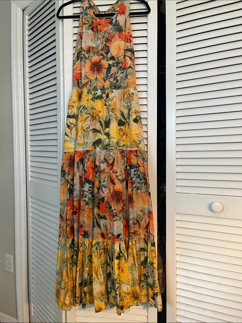 PILCRO yellow printed long dress